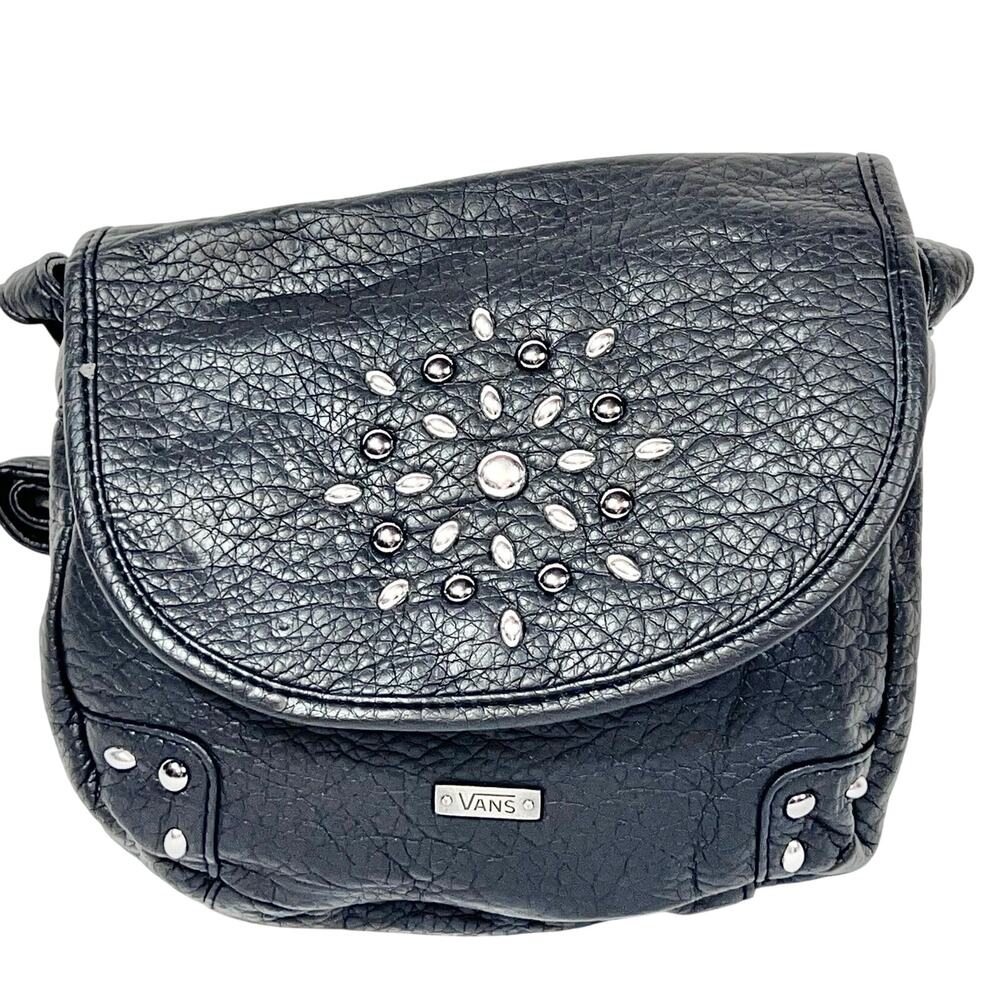 Vans Crossbody Purse Handbag Small Black Star Studded Western Sling Bag New